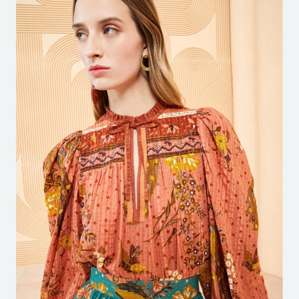 Ulla Johnson Rana Blouse in Cardinal